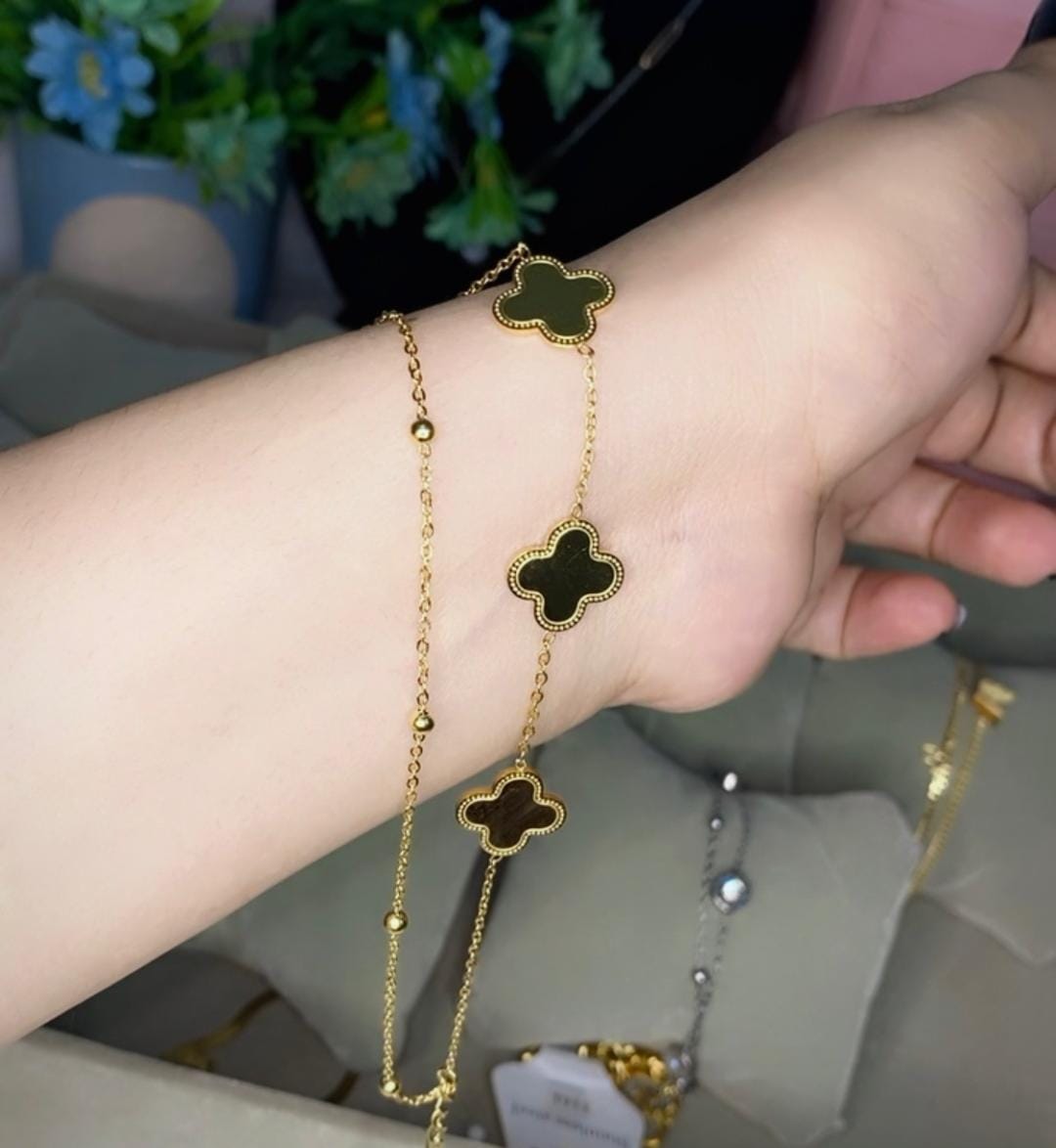 Va&C stainless steel double chain Bracelet