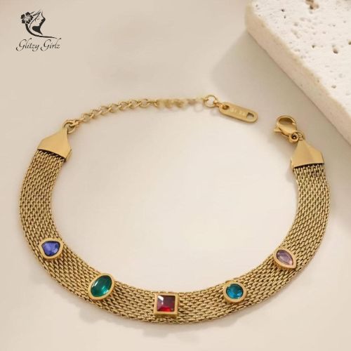 Multi Zircon Mesh Bracelet